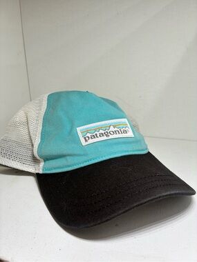 Patagonia Aqua Front Panel Trucker Hat with Black Bill